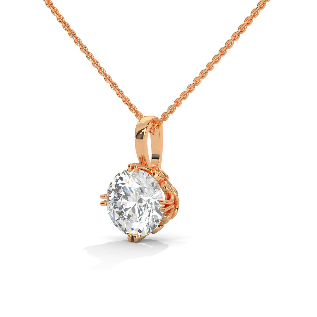 Round-Cut Diamond Pendant Necklace  2.75ct E-VS1 | 14K Gold | 16” & 18” Chain