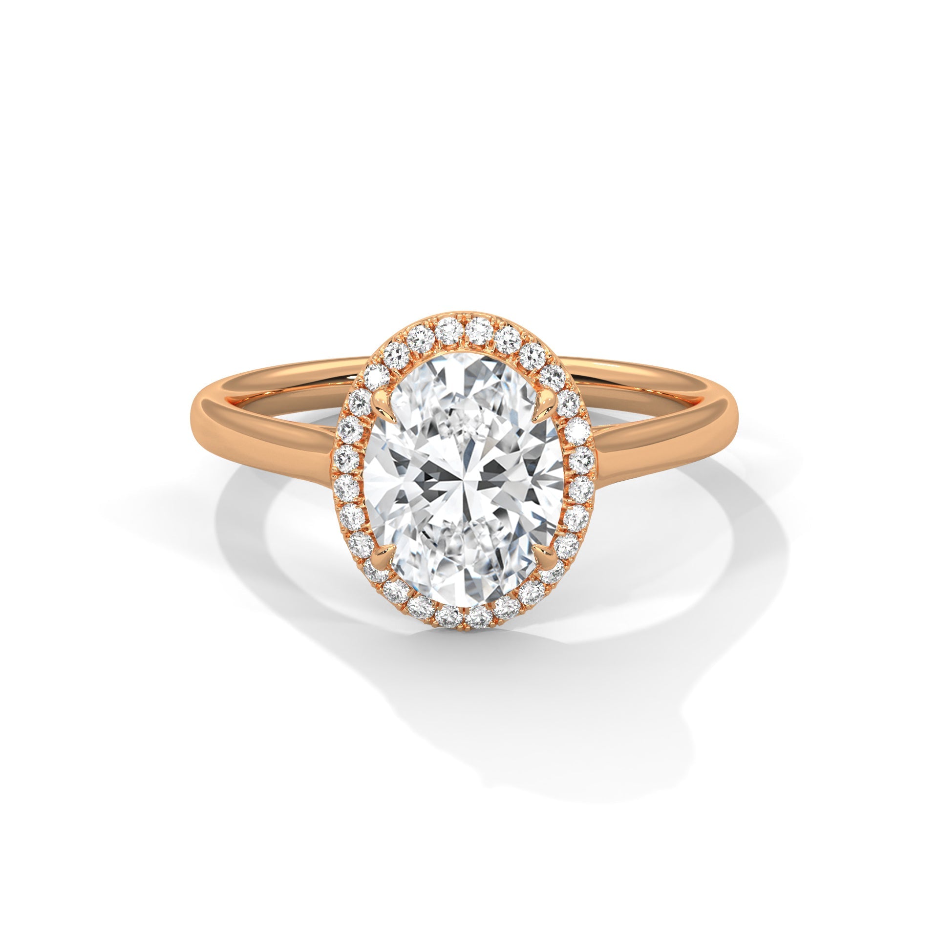 Delphine 3ct Oval Lab-Grown Diamond Halo Engagement Ring | 3.14 CTW