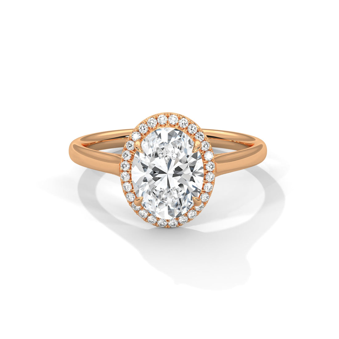Delphine 3ct Oval Lab-Grown Diamond Halo Engagement Ring | 3.14 CTW
