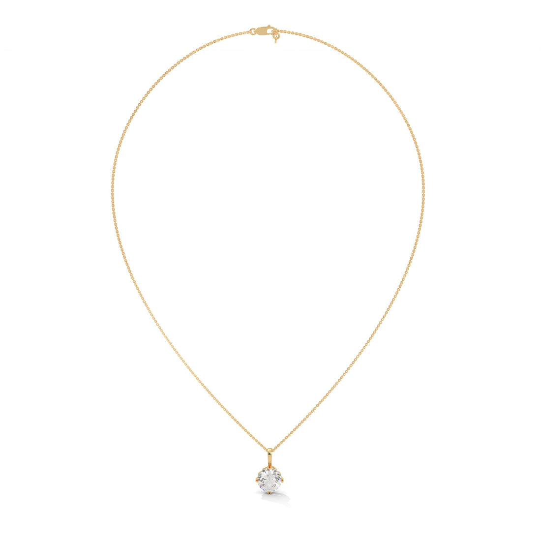 Round-Cut Diamond Pendant Necklace  2.75ct E-VS1 | 14K Gold | 16” & 18” Chain