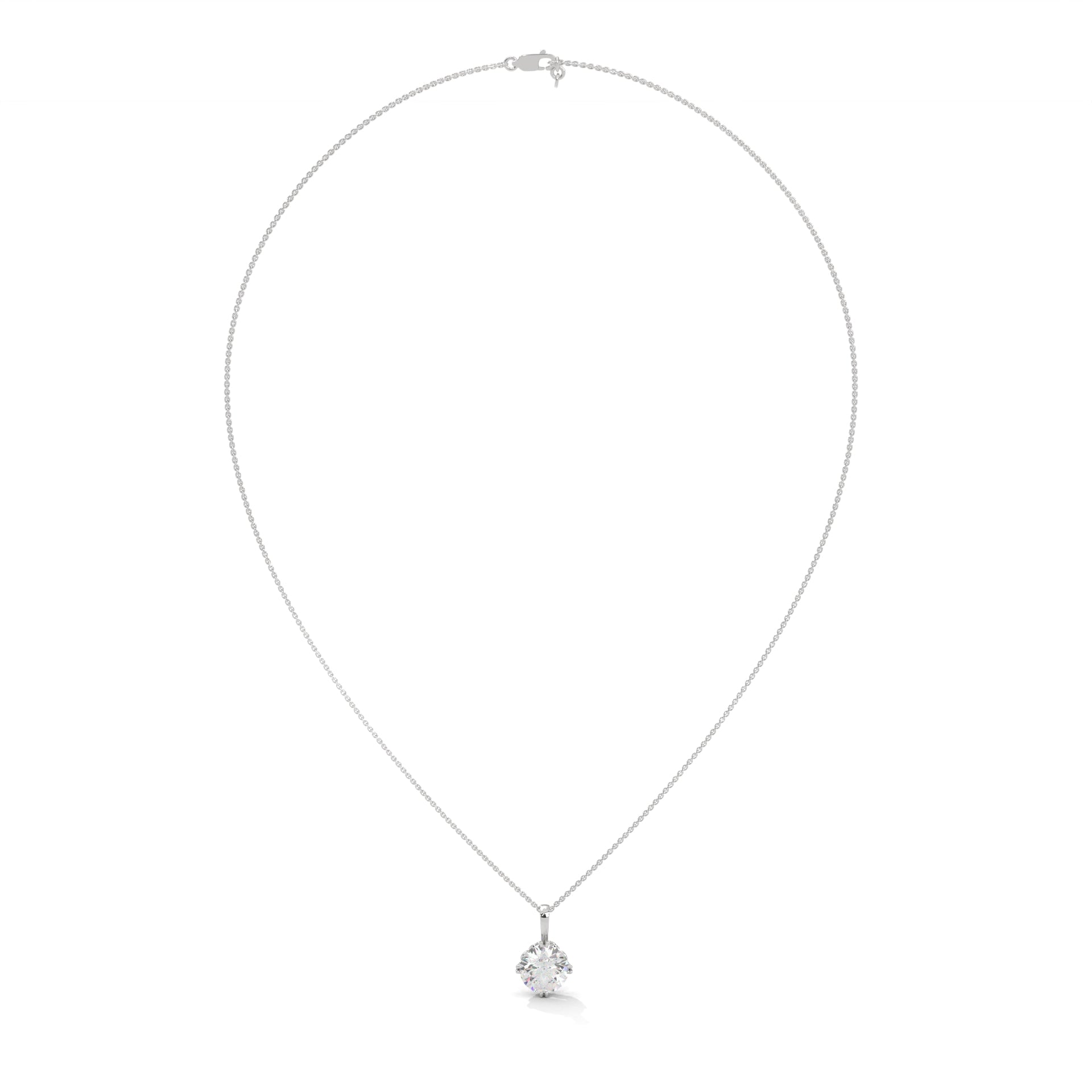 Round-Cut Diamond Pendant Necklace  2.75ct E-VS1 | 14K Gold | 16” & 18” Chain