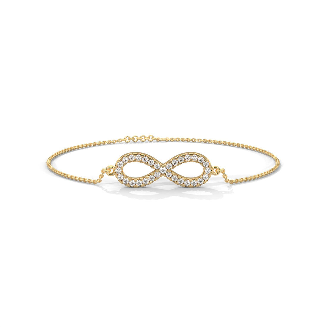 Elegant Round Lab-Grown Diamond Gold Infinity Bracelet | 0.38 CTW