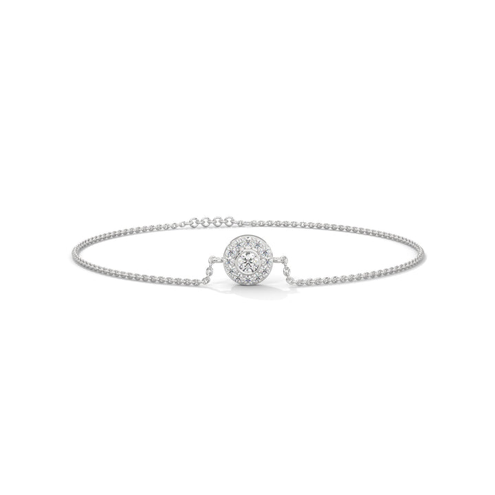 Elegant Round Lab-Grown Diamond Halo Gold Bracelet | 0.25 CTW