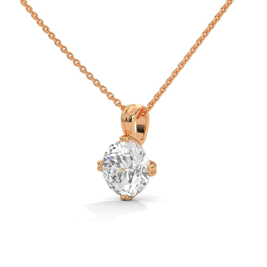 Celestial Spark Round-Cut Diamond 14K Gold Pendant Necklace| 2.00Ct