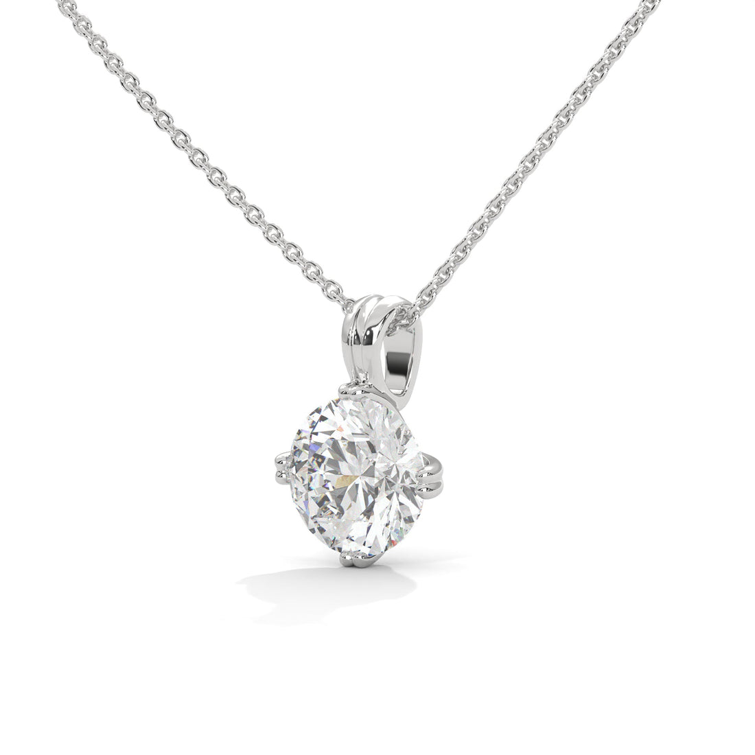 Celestial Spark Round-Cut Diamond 14K Gold Pendant Necklace| 2.00Ct