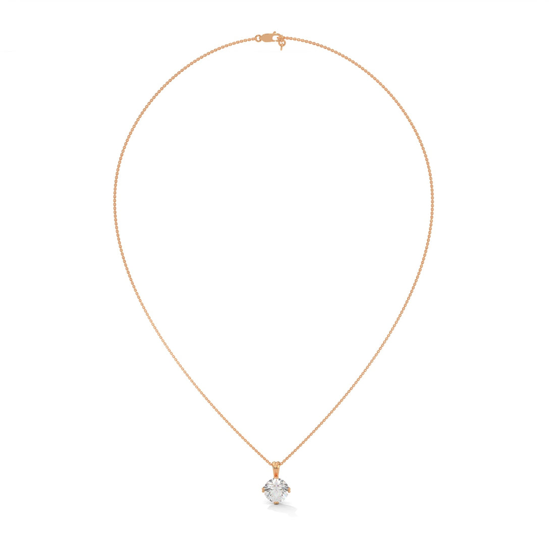 Celestial Spark Round-Cut Diamond 14K Gold Pendant Necklace| 2.00Ct