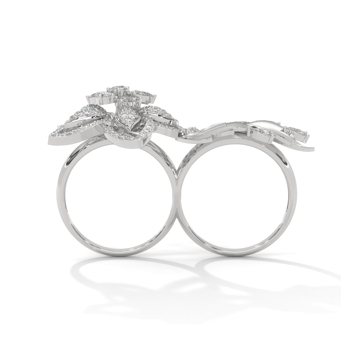 BlossomLuxe 0.93 CTW Lab-Grown Diamond Floral Dual Ring | 14K & 18K Gold