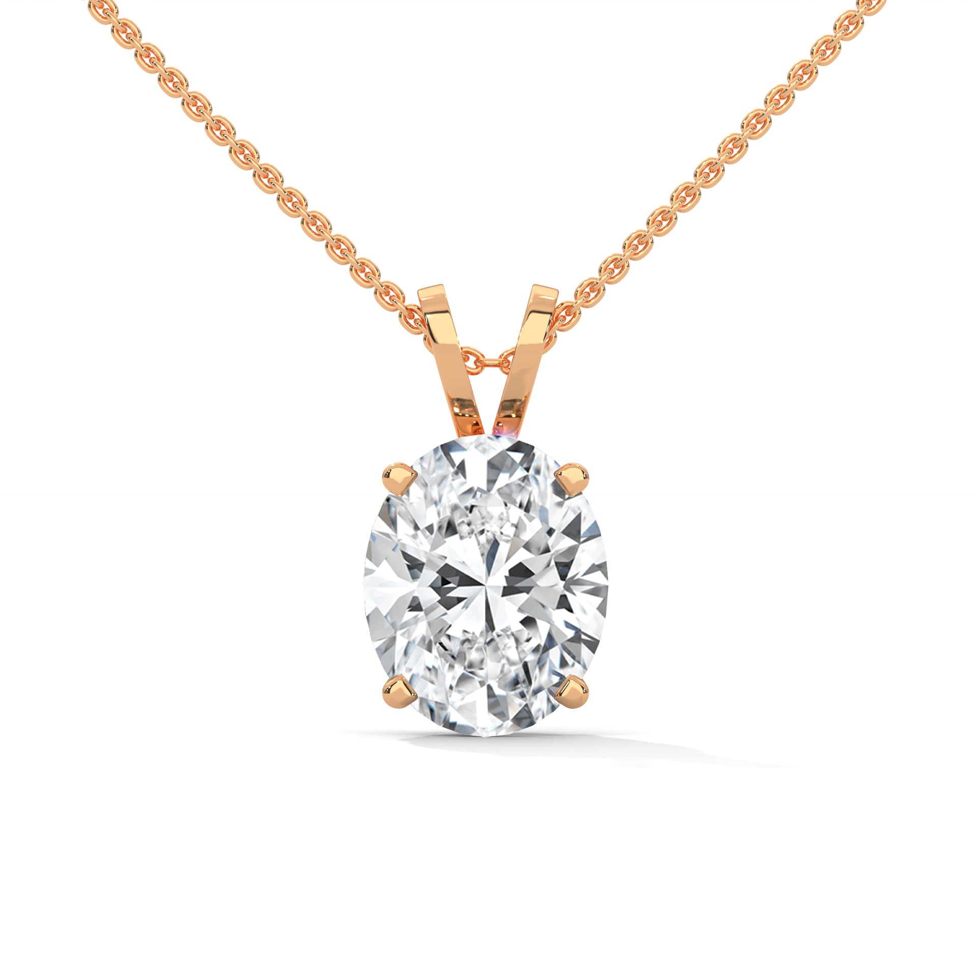 Eternal Grace Oval-Cut Diamond Pendant Necklace 2.88ct E-VS1 | 14K Gold | 16”&18” Chain
