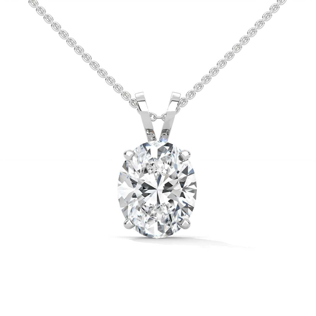 Eternal Grace Oval-Cut Diamond Pendant Necklace 2.88ct E-VS1 | 14K Gold | 16”&18” Chain