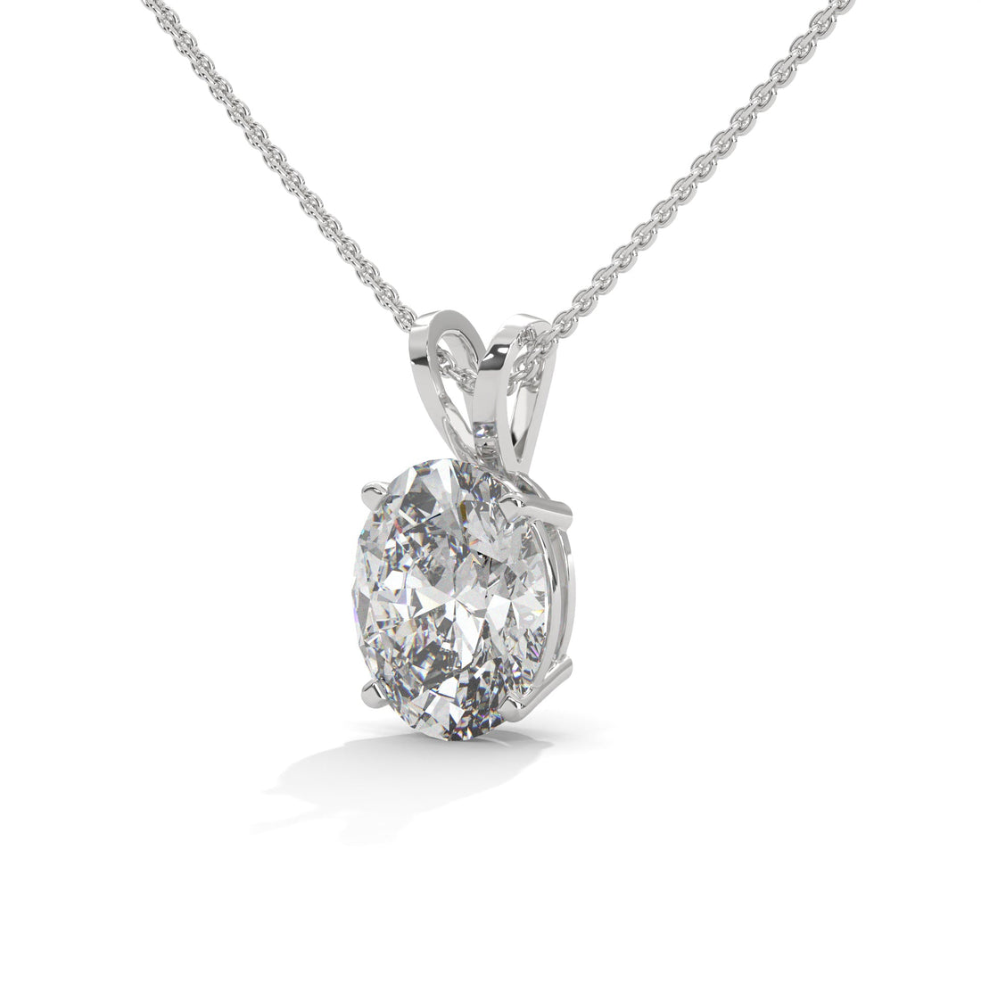 Eternal Grace Oval-Cut Diamond Pendant Necklace 2.88ct E-VS1 | 14K Gold | 16”&18” Chain