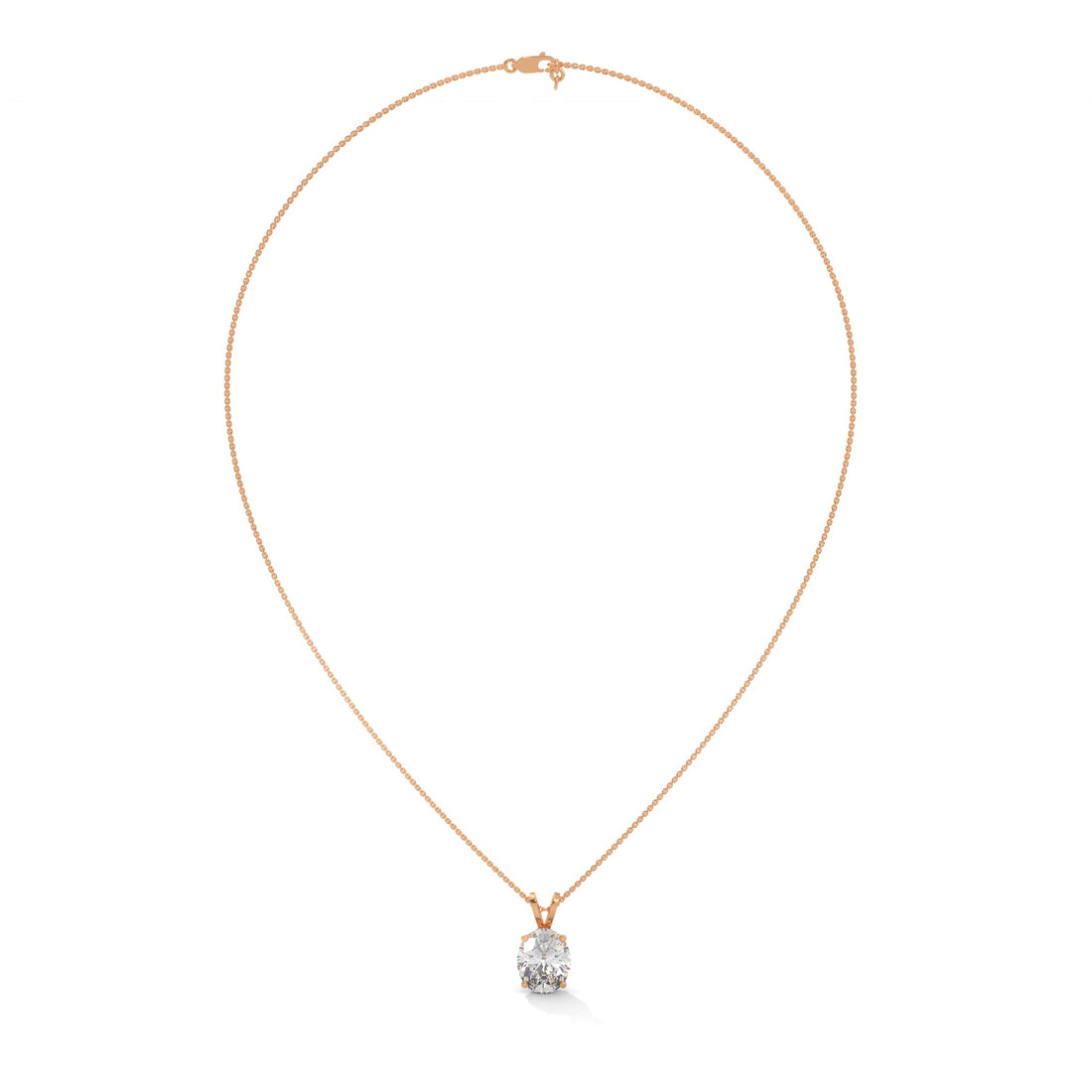 Eternal Grace Oval-Cut Diamond Pendant Necklace 2.88ct E-VS1 | 14K Gold | 16”&18” Chain
