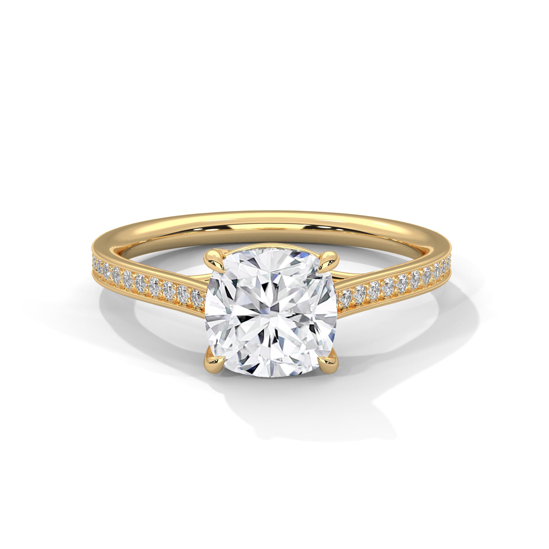 Xalora Bliss 1.5 CT Cushion-Cut Lab Grown Diamond Pave Ring | 1.62 CTW