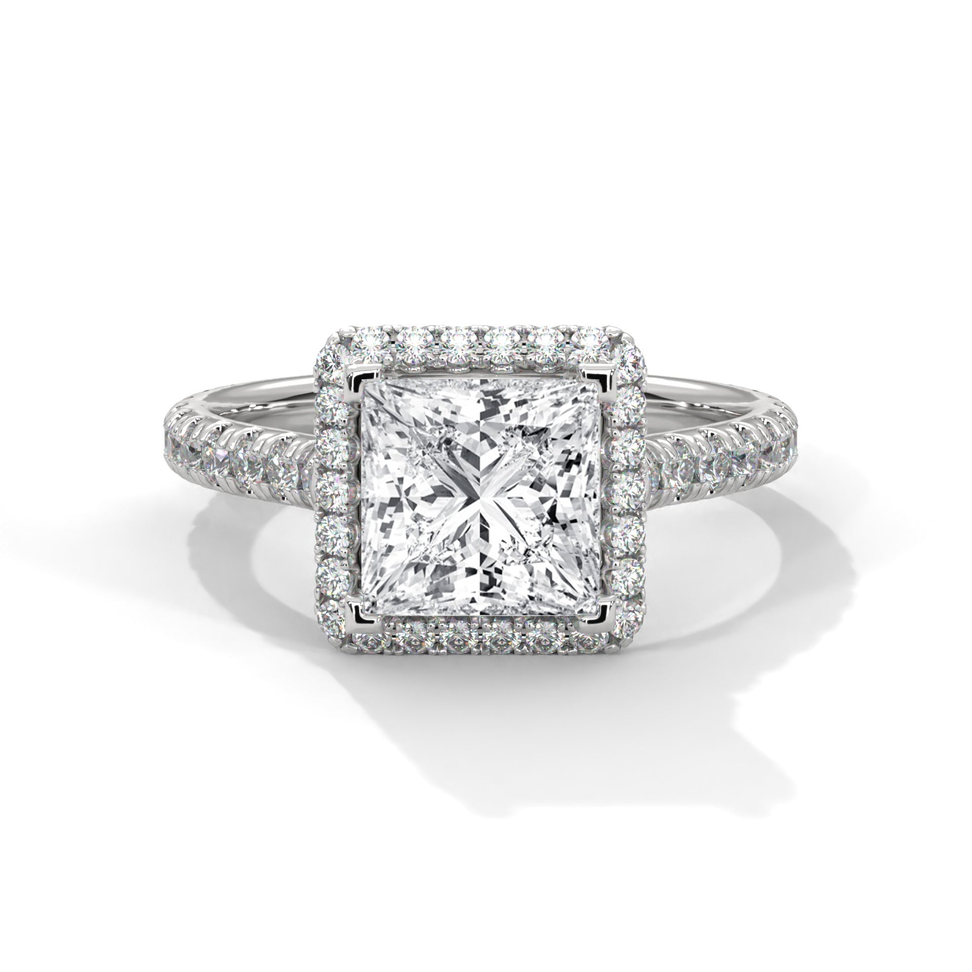 Halo Princess-Cut 1.5 CTW Lab Grown Diamond Ring | 2.07 CTW