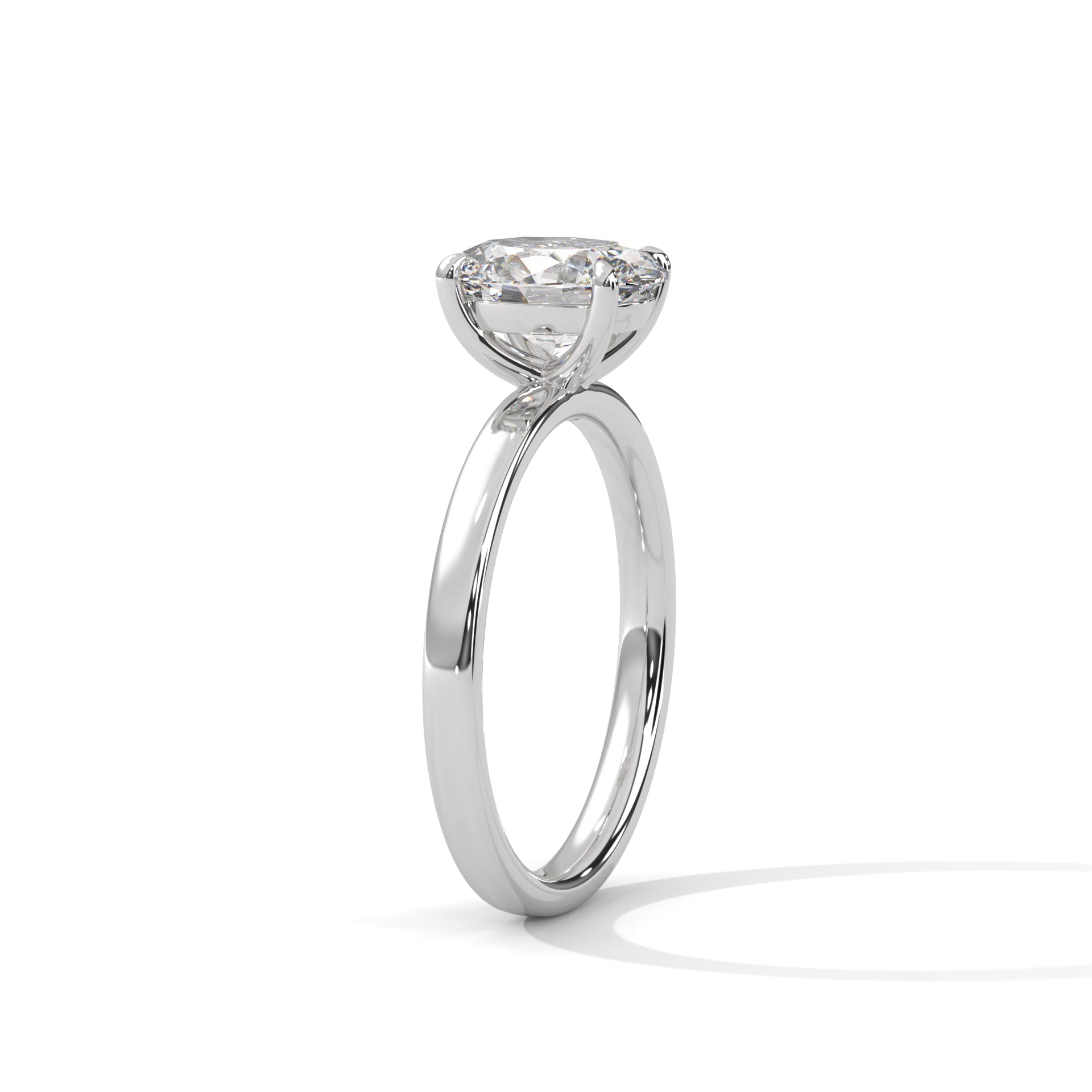 Elegance 2 CT Oval Cut Diamond Solitaire Ring | 14K & 18K Gold