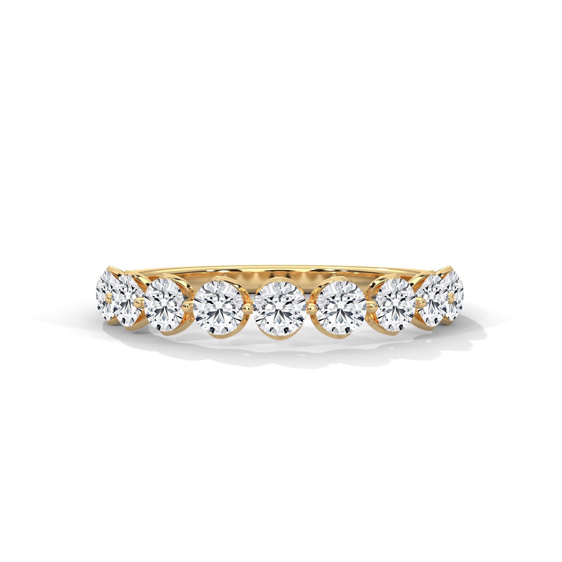 Eternal Sparkle: Gold Round Diamond Half-Eternity Band | 0.97 CTW