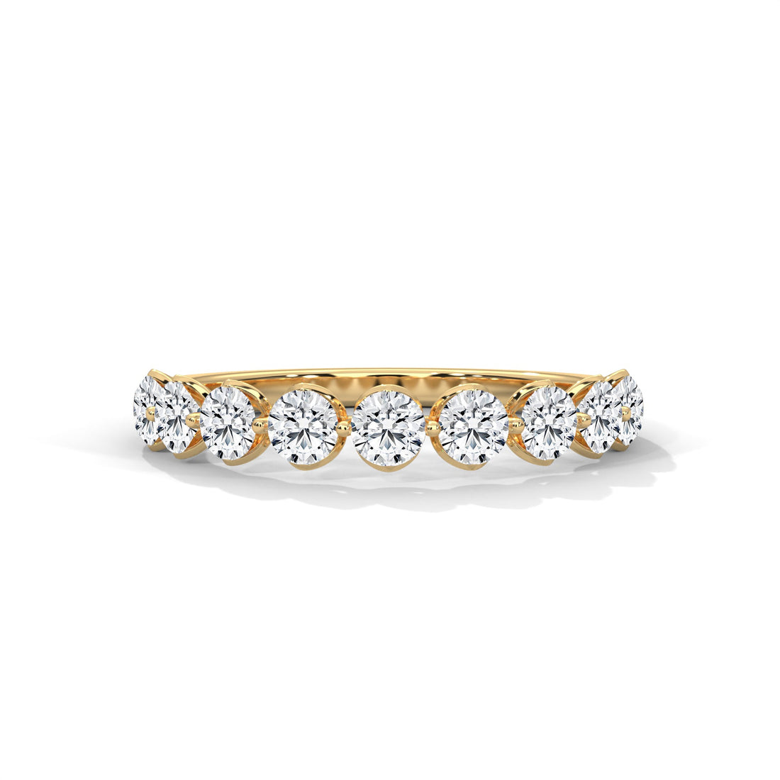Eternal Sparkle: Gold Round Diamond Half-Eternity Band | 0.97 CTW