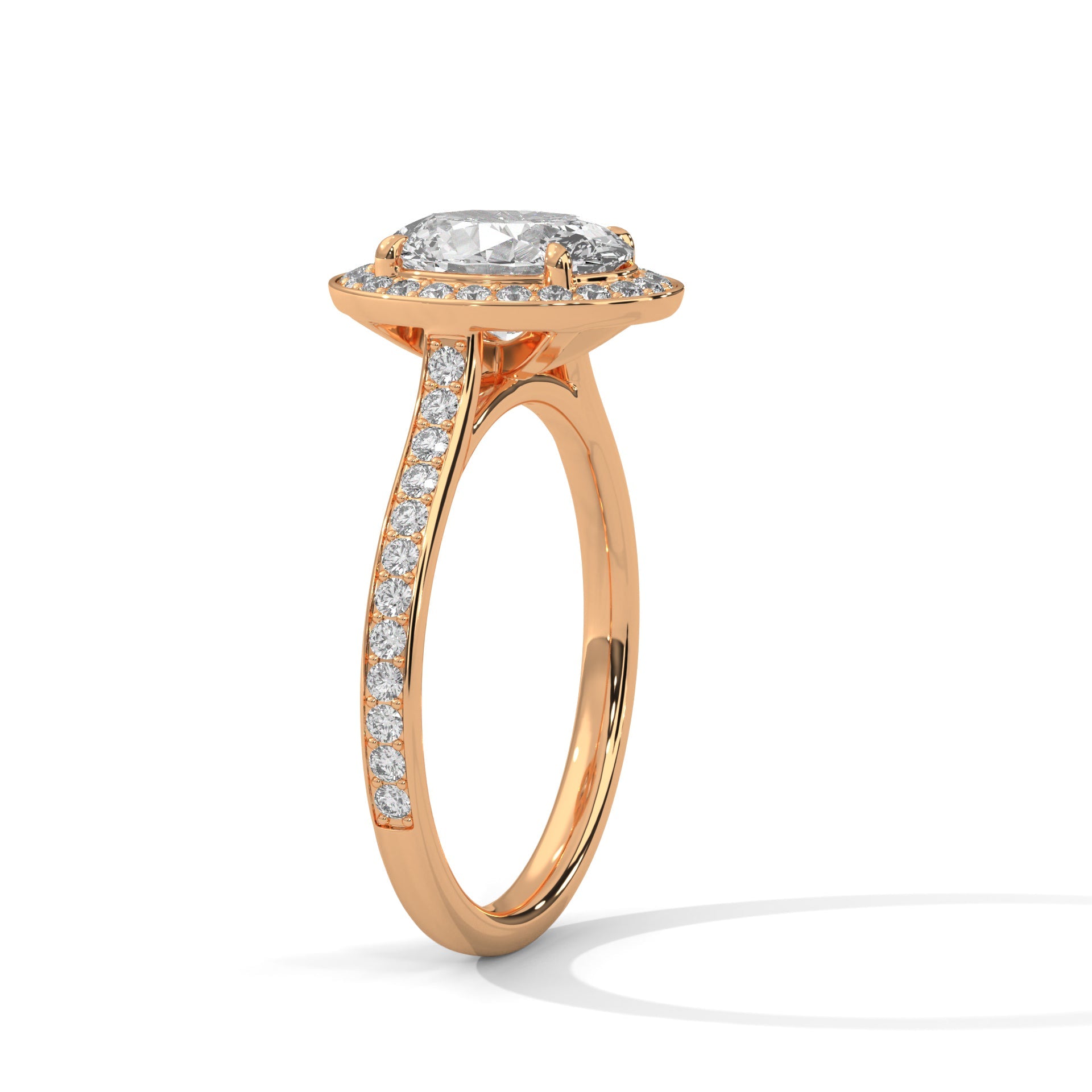 Elysian Oval Halo 2.42 CTW Diamond Engagement Ring | 14K & 18K Gold
