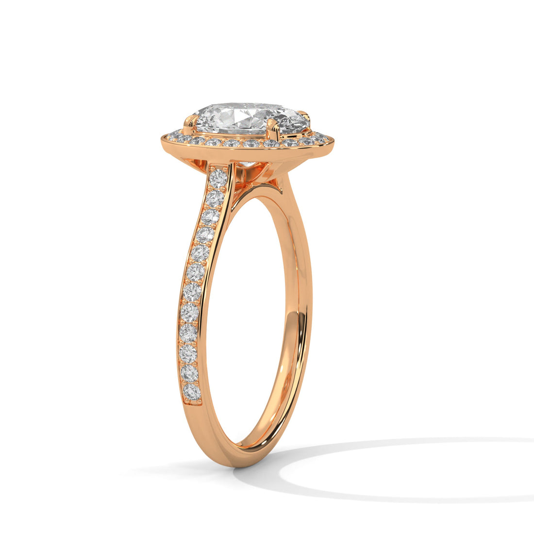 Elysian Oval Halo 2.42 CTW Diamond Engagement Ring | 14K & 18K Gold