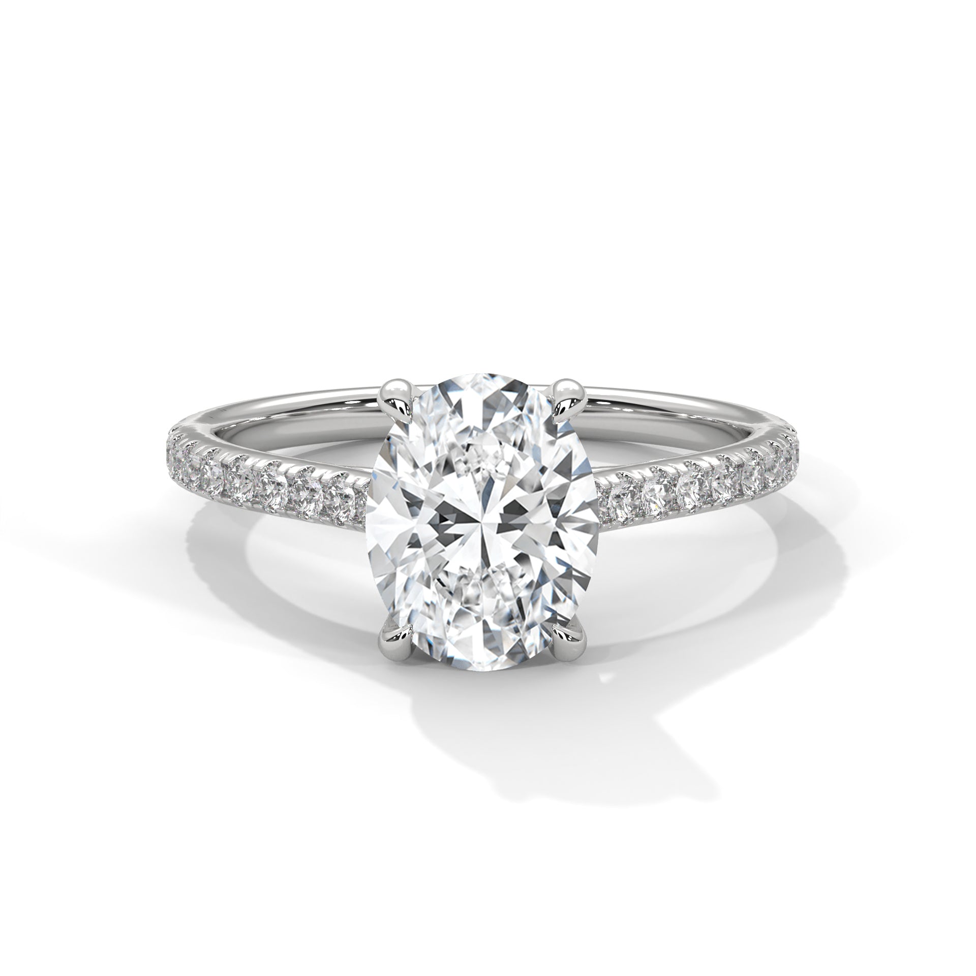 Celestial Grace 1 CT Oval-Cut Lab Grown Diamond Pave Ring | 1.22 CTW