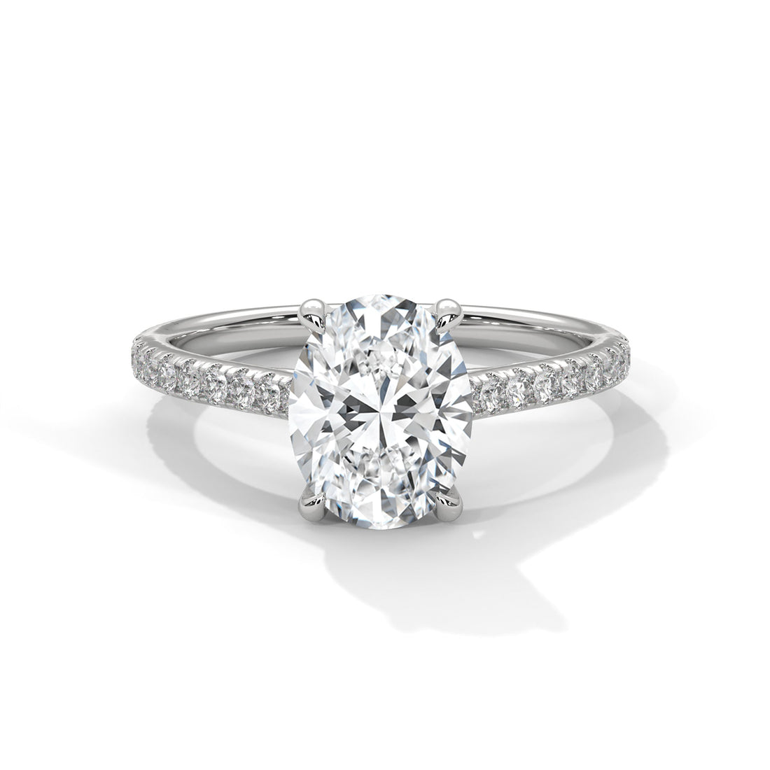 Celestial Grace 1 CT Oval-Cut Lab Grown Diamond Pave Ring | 1.22 CTW