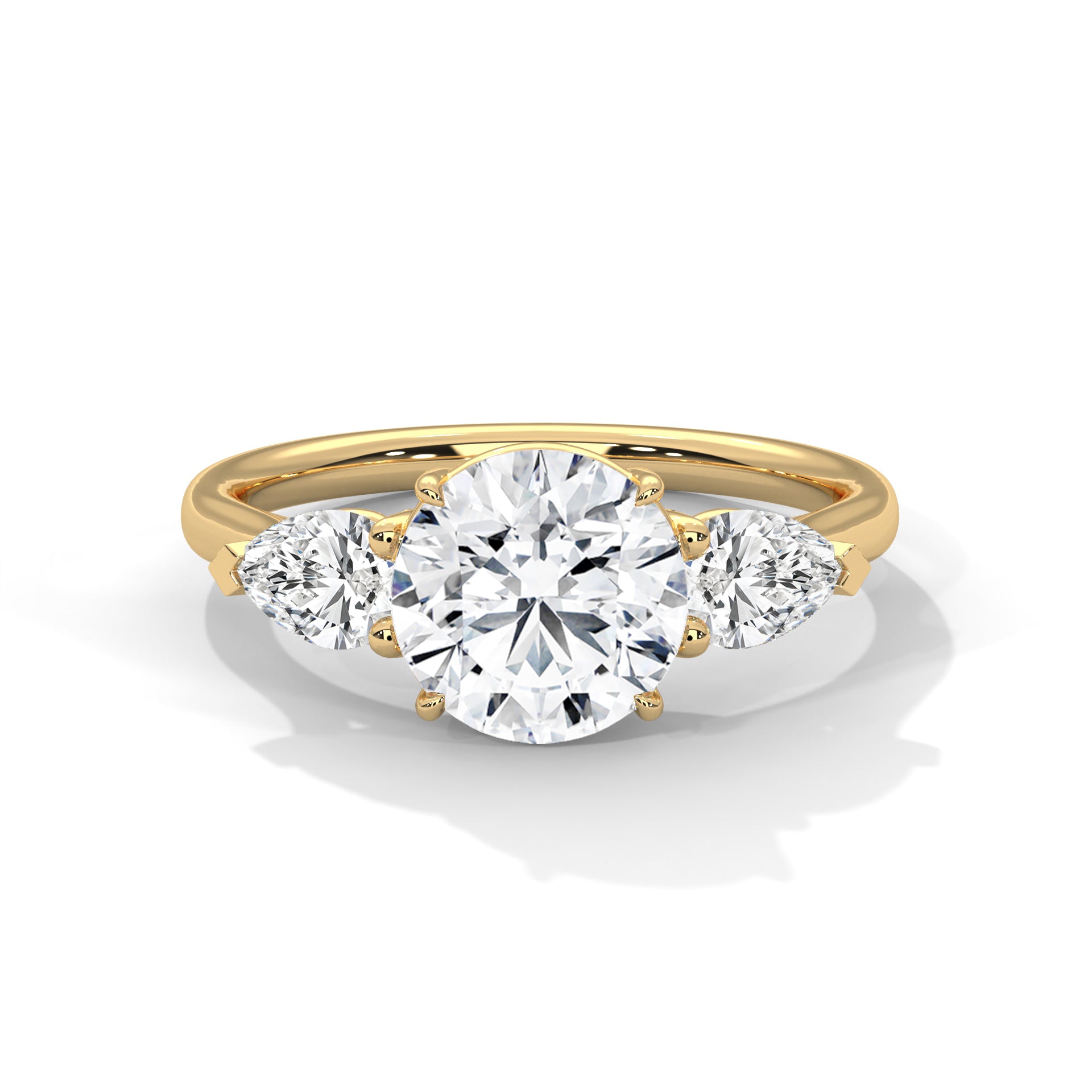Trinity Pear 3 CTW Round-Cut Diamond Engagement Ring | E-VS1