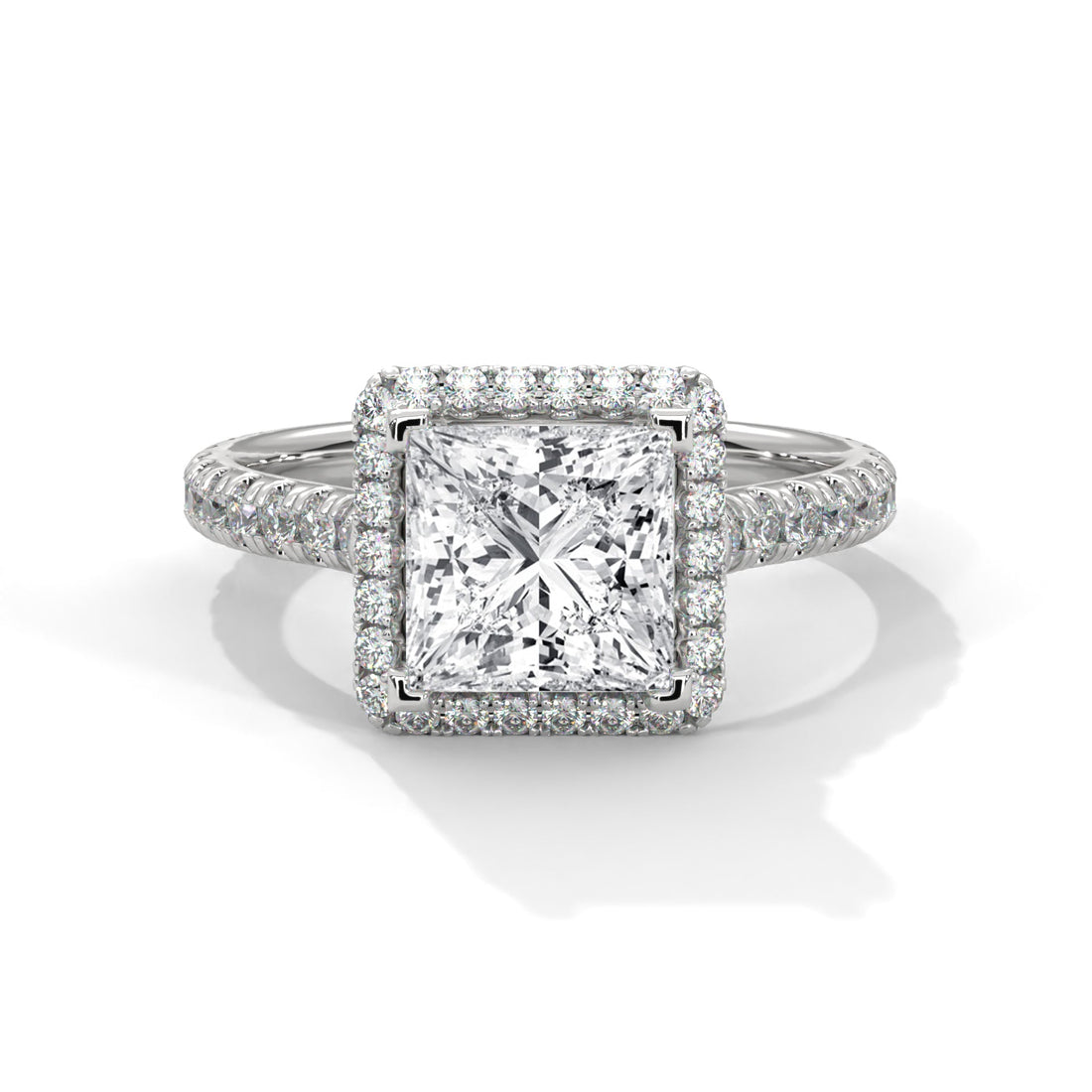 Princess-Cut 3 CTW Halo Lab Grown Diamond Ring | 3.57 CTW