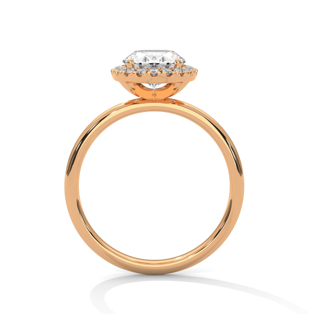 Regal Glow 2.16 CTW Oval Cut Diamond Halo Engagement Ring | E-VS