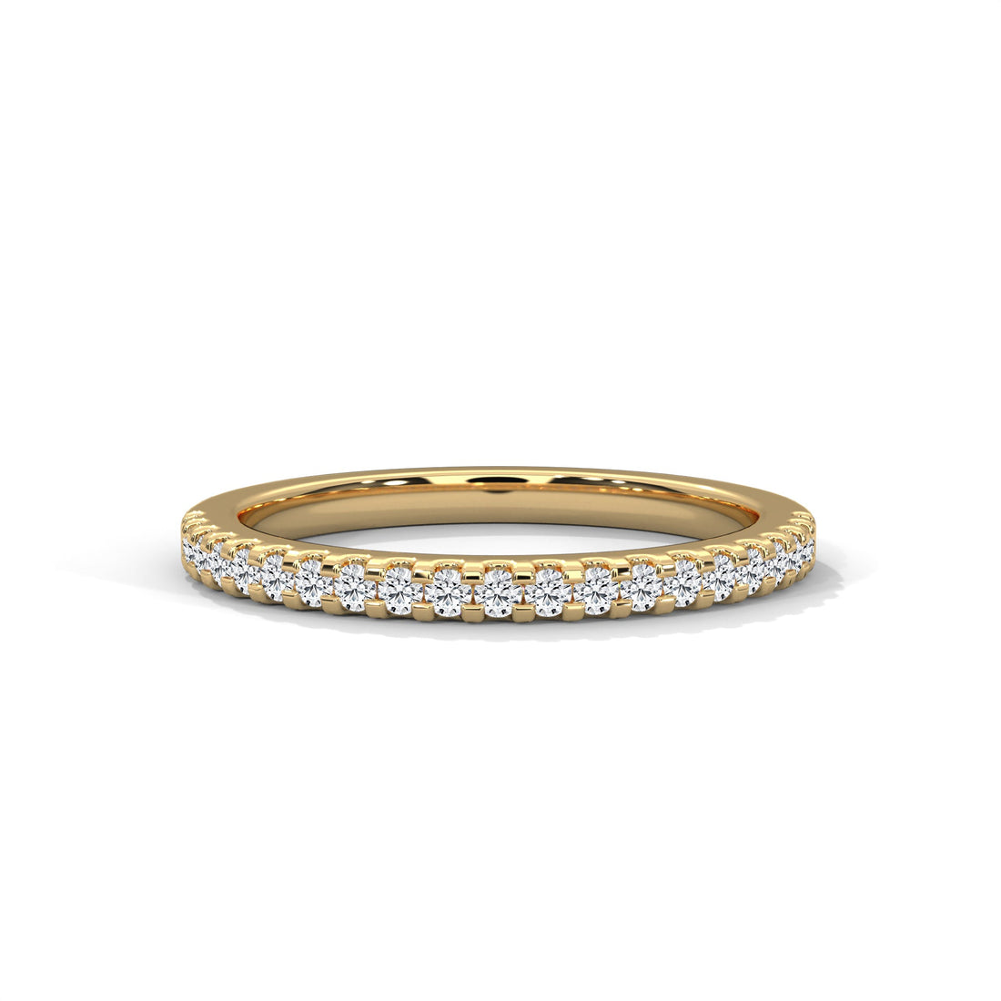 Eternal Sparkle: Gold Round Diamond Half-Eternity Band | 0.26 CTW