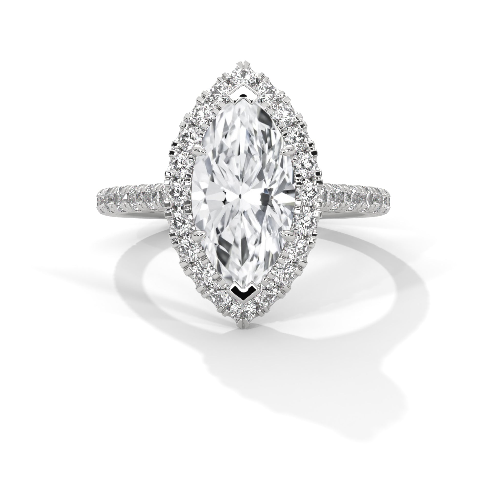 Majestic Halo 3 CT Marquise-Cut Lab Grown Diamond Ring | 3.72 CTW