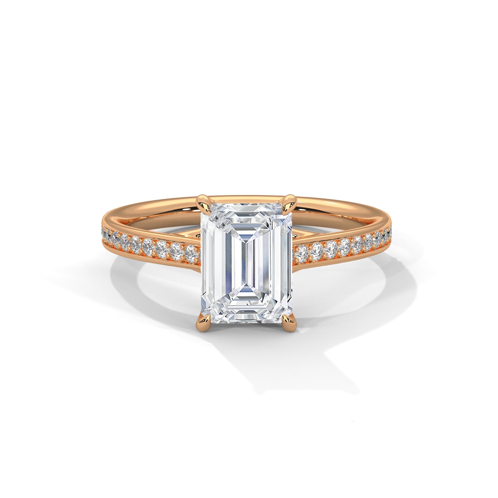 Lustrous Radiance 2.21 CTW Emerald-Cut Diamond Engagement Ring | E-VS1