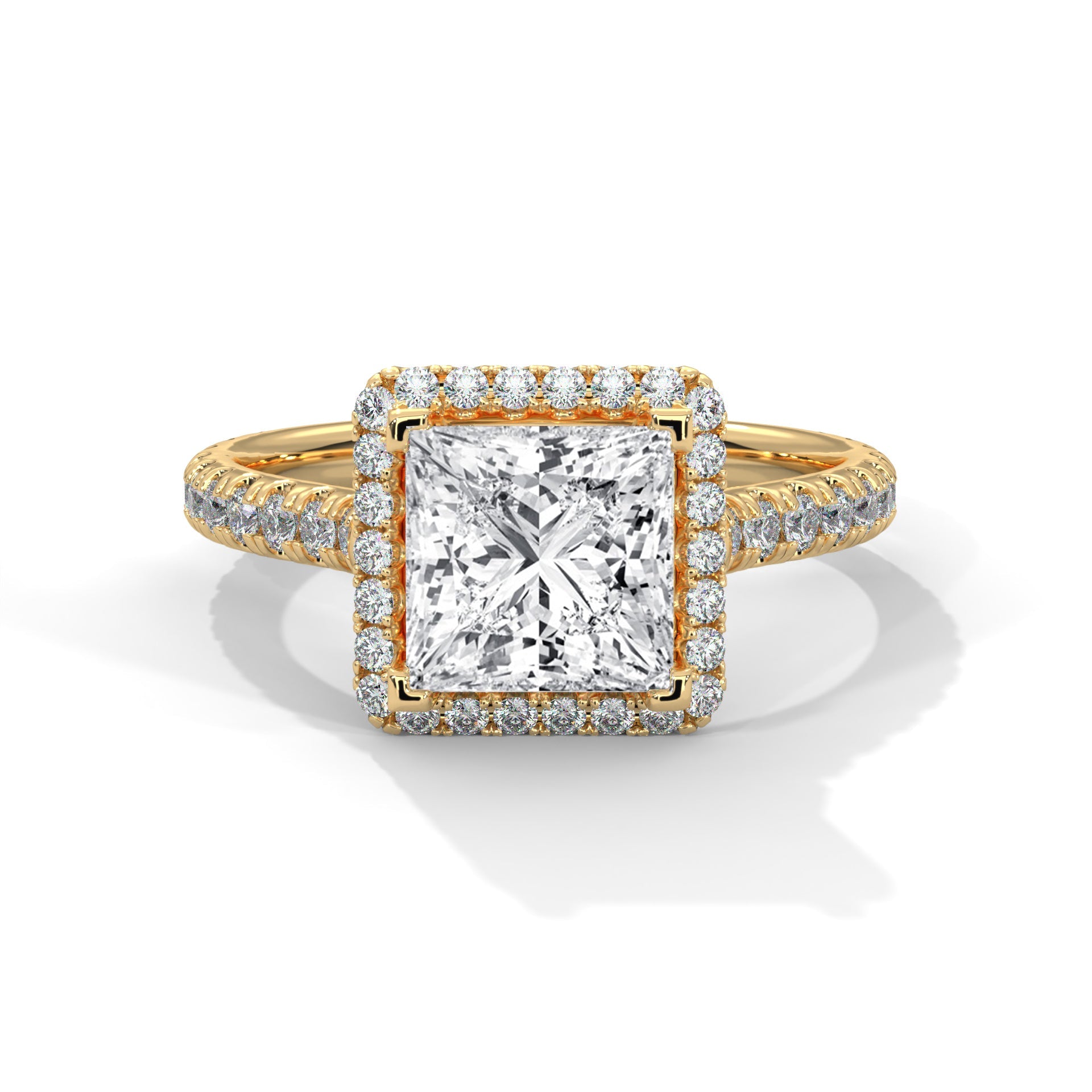 Halo Princess-Cut 1.5 CTW Lab Grown Diamond Ring | 2.07 CTW