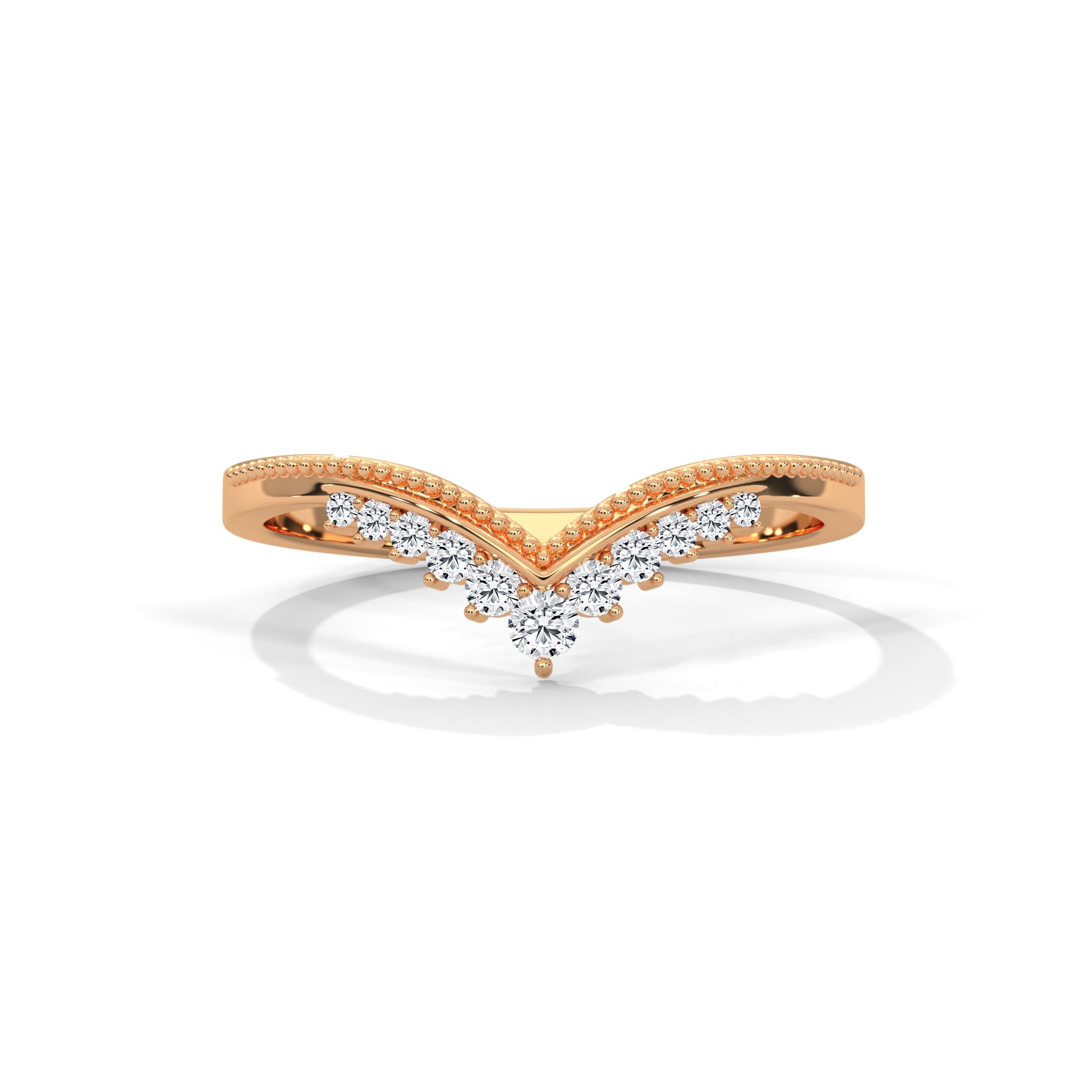 Vintage Round Lab-Grown Diamond Gold Wedding Band | 0.15 CTW