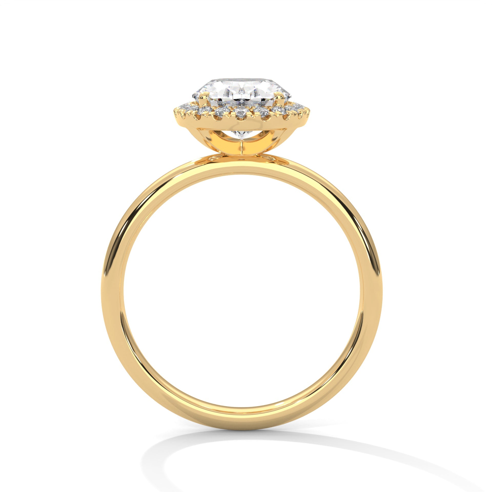 Regal Glow 2.16 CTW Oval Cut Diamond Halo Engagement Ring | E-VS
