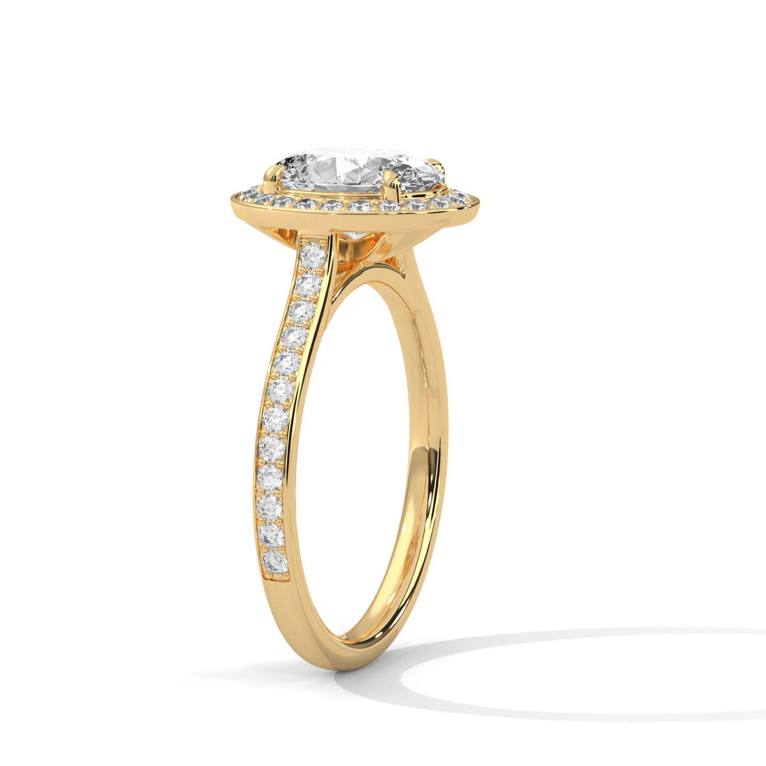 Elysian Oval Halo 2.42 CTW Diamond Engagement Ring | 14K & 18K Gold