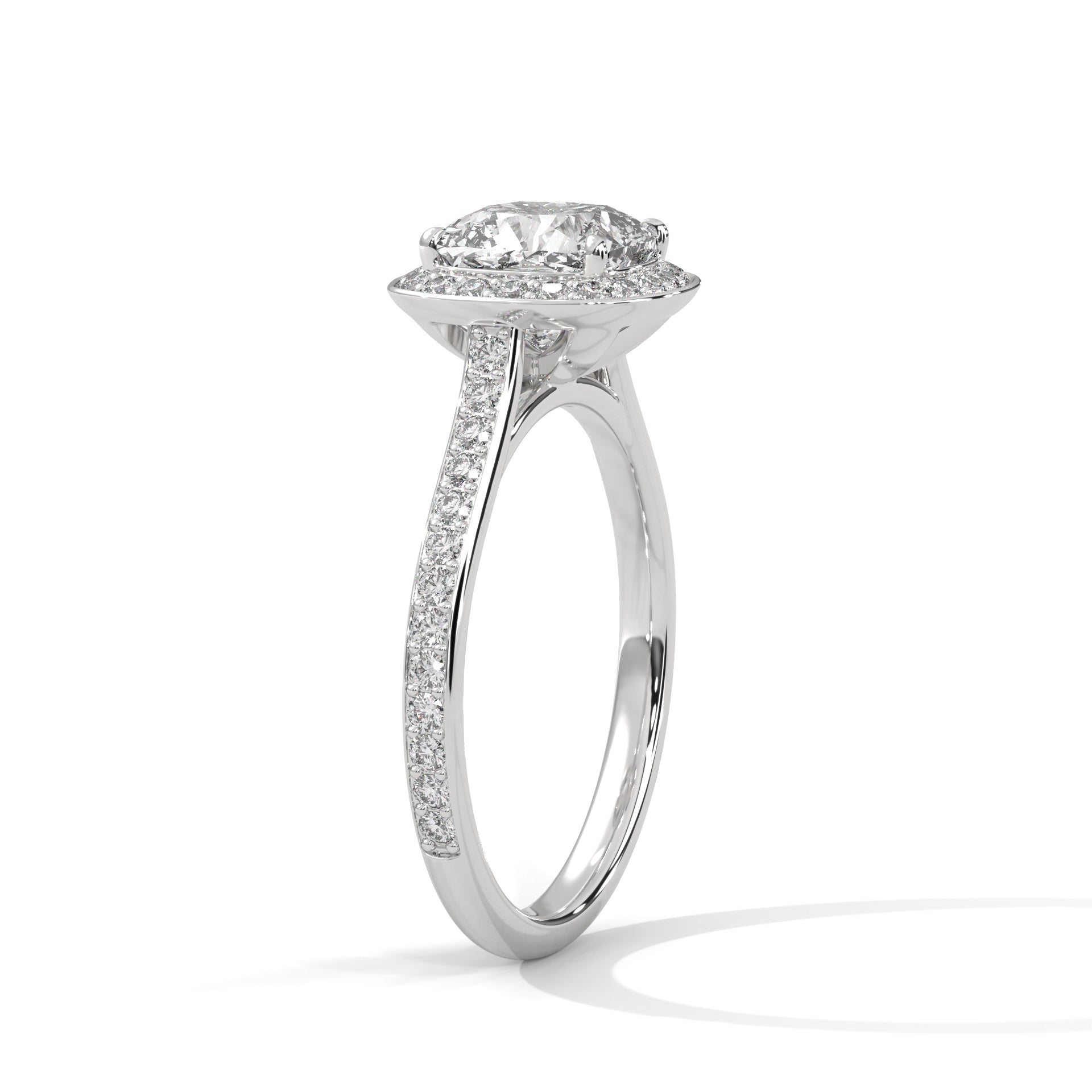Regal Aura 1.5 CT Cushion-Cut Lab Grown Diamond Halo Ring | 1.92 CTW