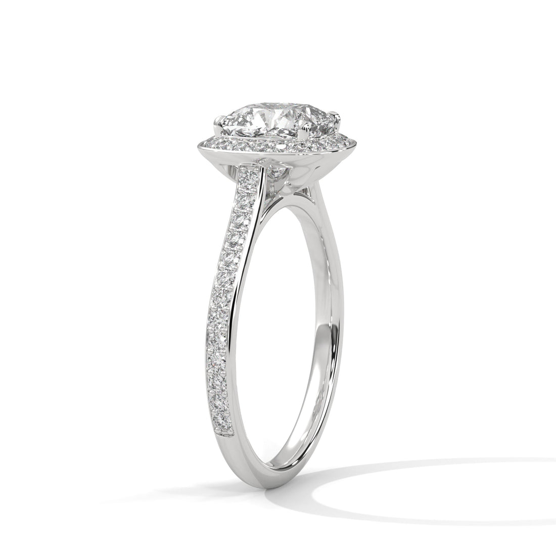 Regal Aura 1.5 CT Cushion-Cut Lab Grown Diamond Halo Ring | 1.92 CTW