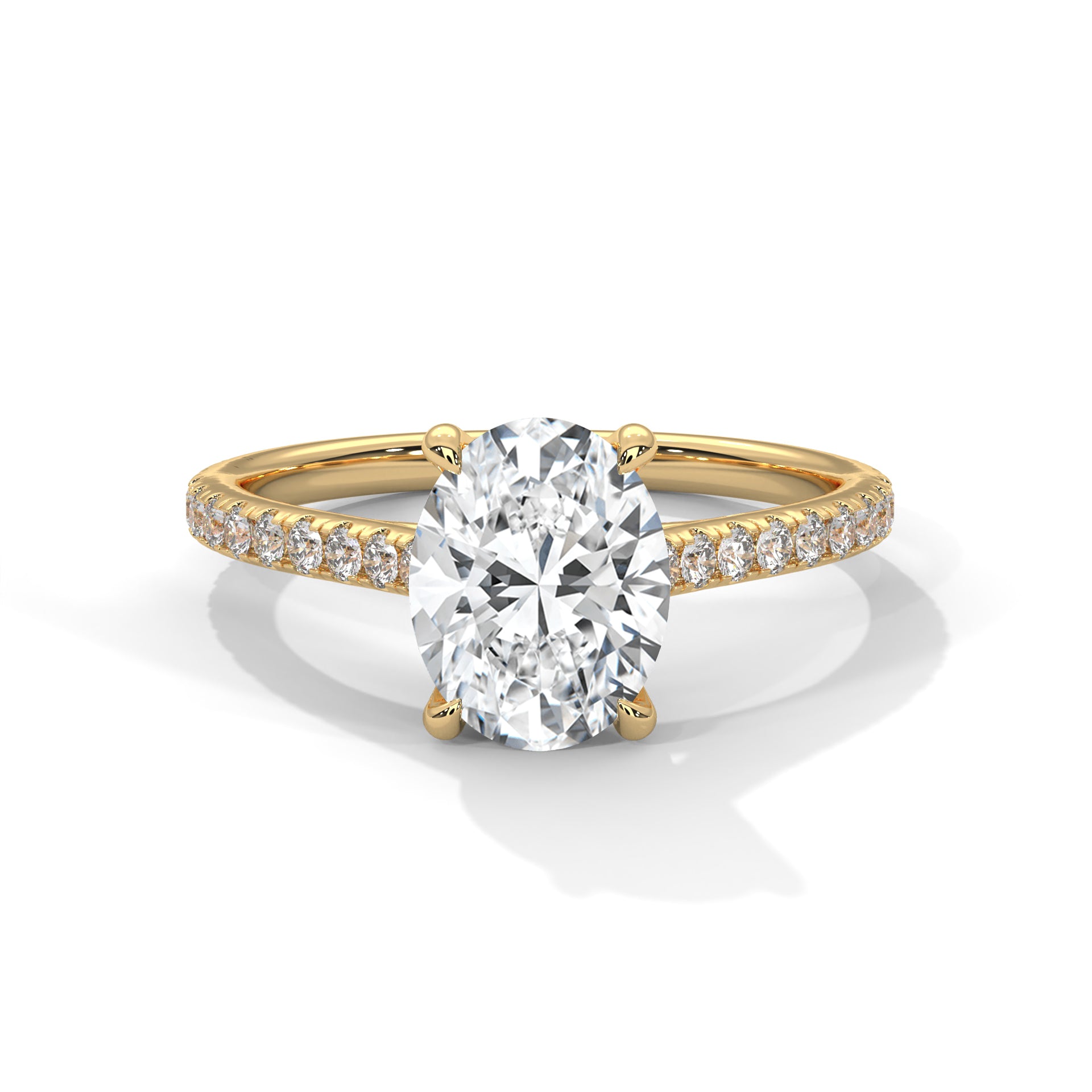 Celestial Grace 1 CT Oval-Cut Lab Grown Diamond Pave Ring | 1.22 CTW