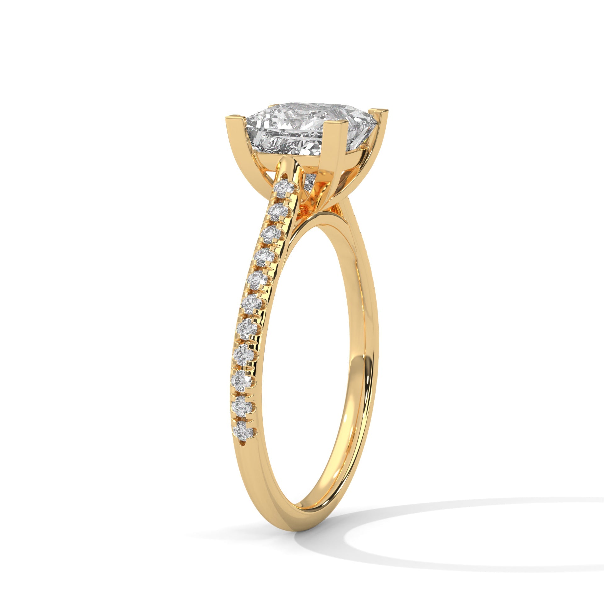 Sivella Charm 1 CT Princess-Cut Lab Grown Diamond Pave Ring | 1.22 CTW