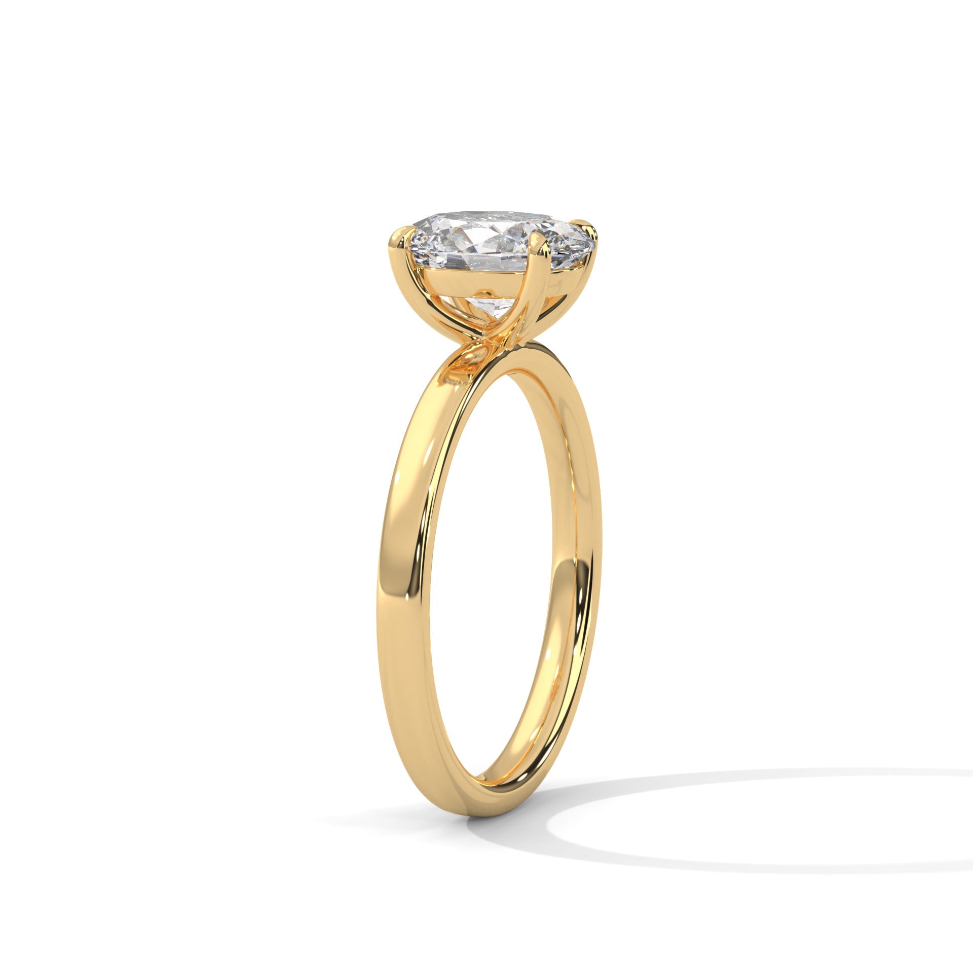 Elegance 2 CT Oval Cut Diamond Solitaire Ring | 14K & 18K Gold