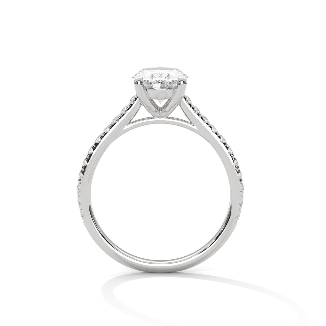 Celestial Grace 1 CT Oval-Cut Lab Grown Diamond Pave Ring | 1.22 CTW