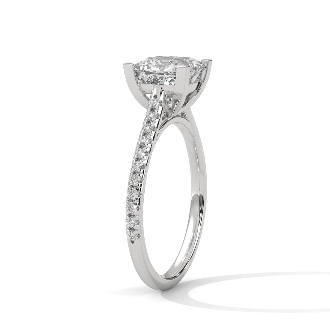Vespera Glow 1.5 CT Princess-Cut Lab Grown Diamond Pave Ring | 1.72 CTW