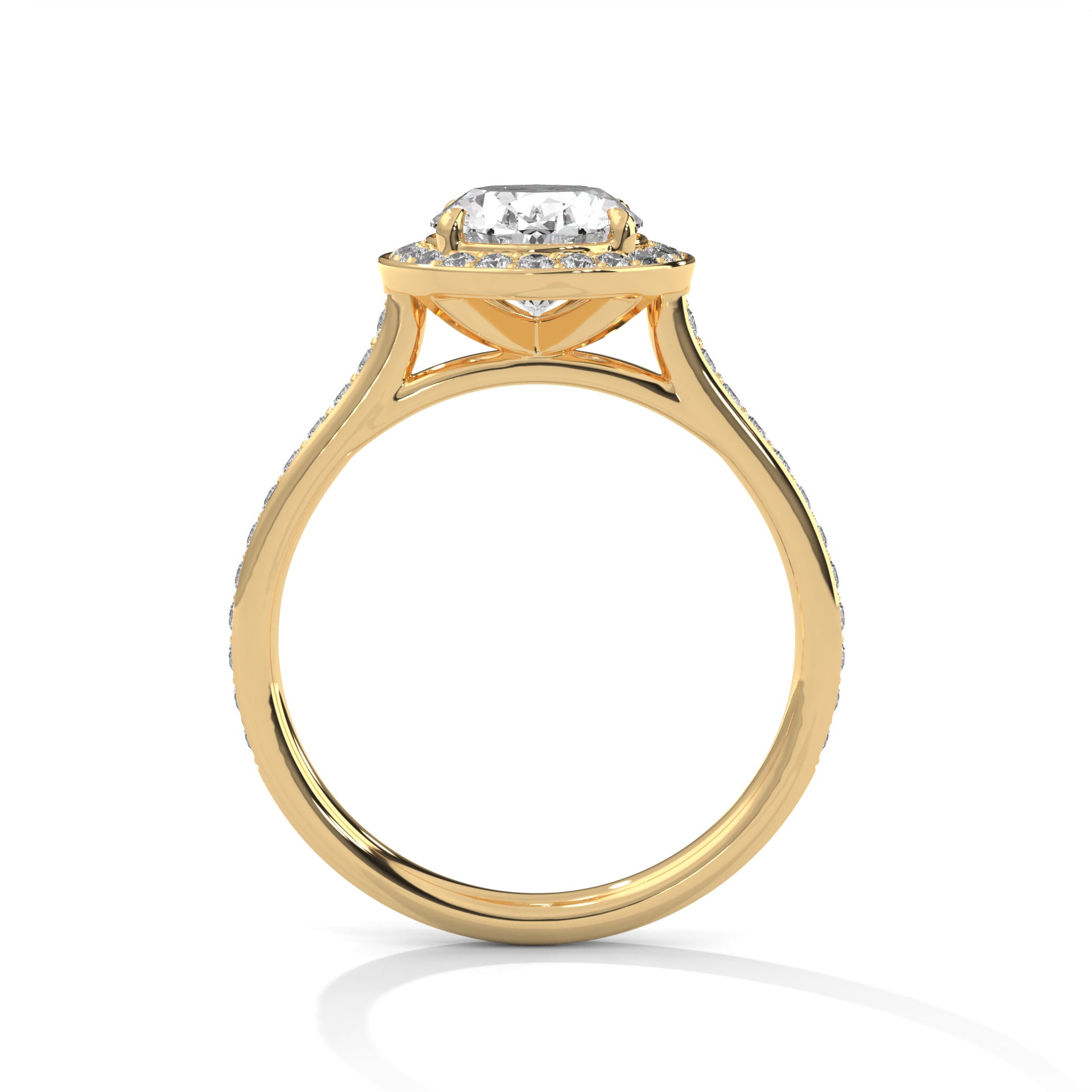 Elysian Oval Halo 2.42 CTW Diamond Engagement Ring | 14K & 18K Gold