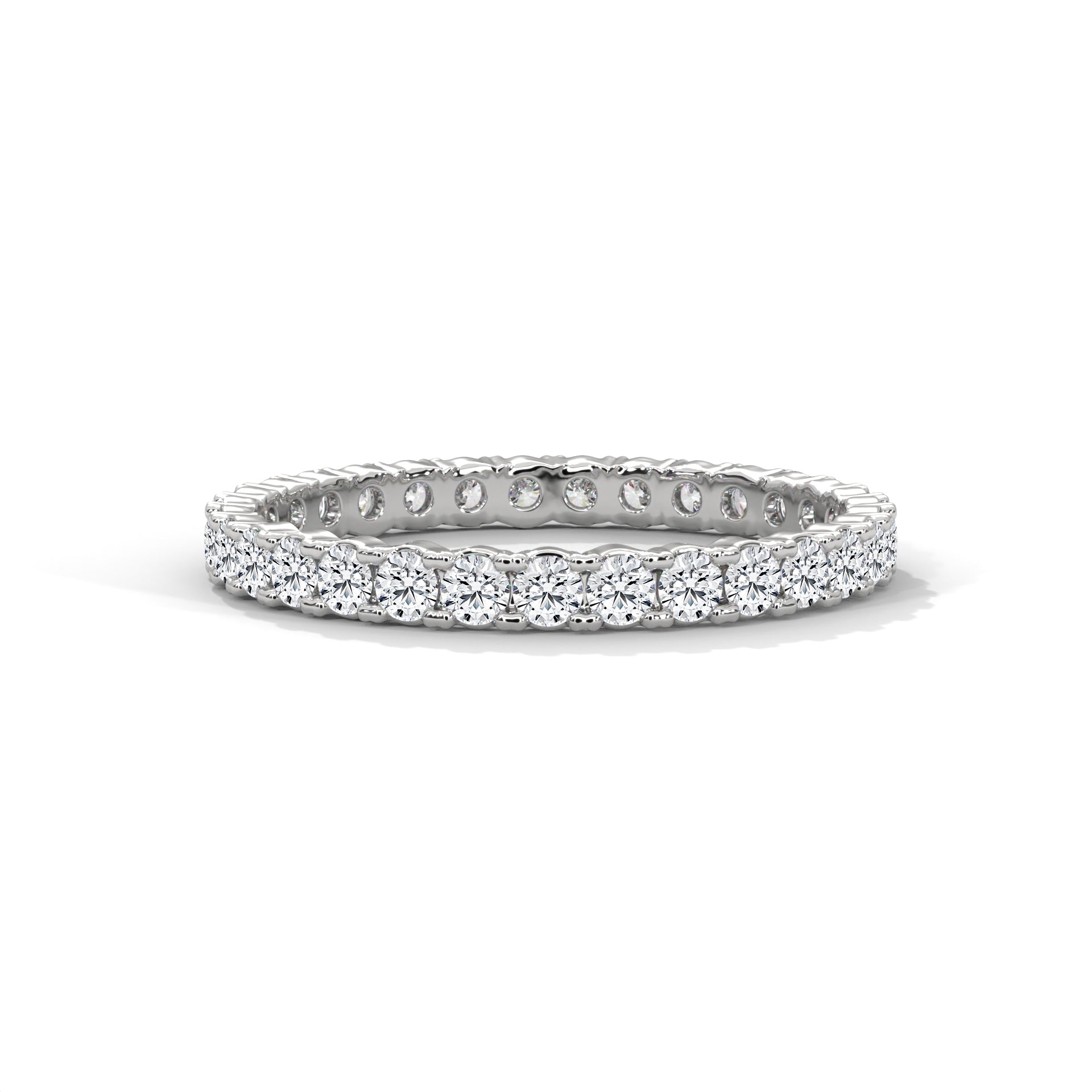 Endless Brilliance: Full-Eternity Round Diamond Gold Band | 1.09 CTW