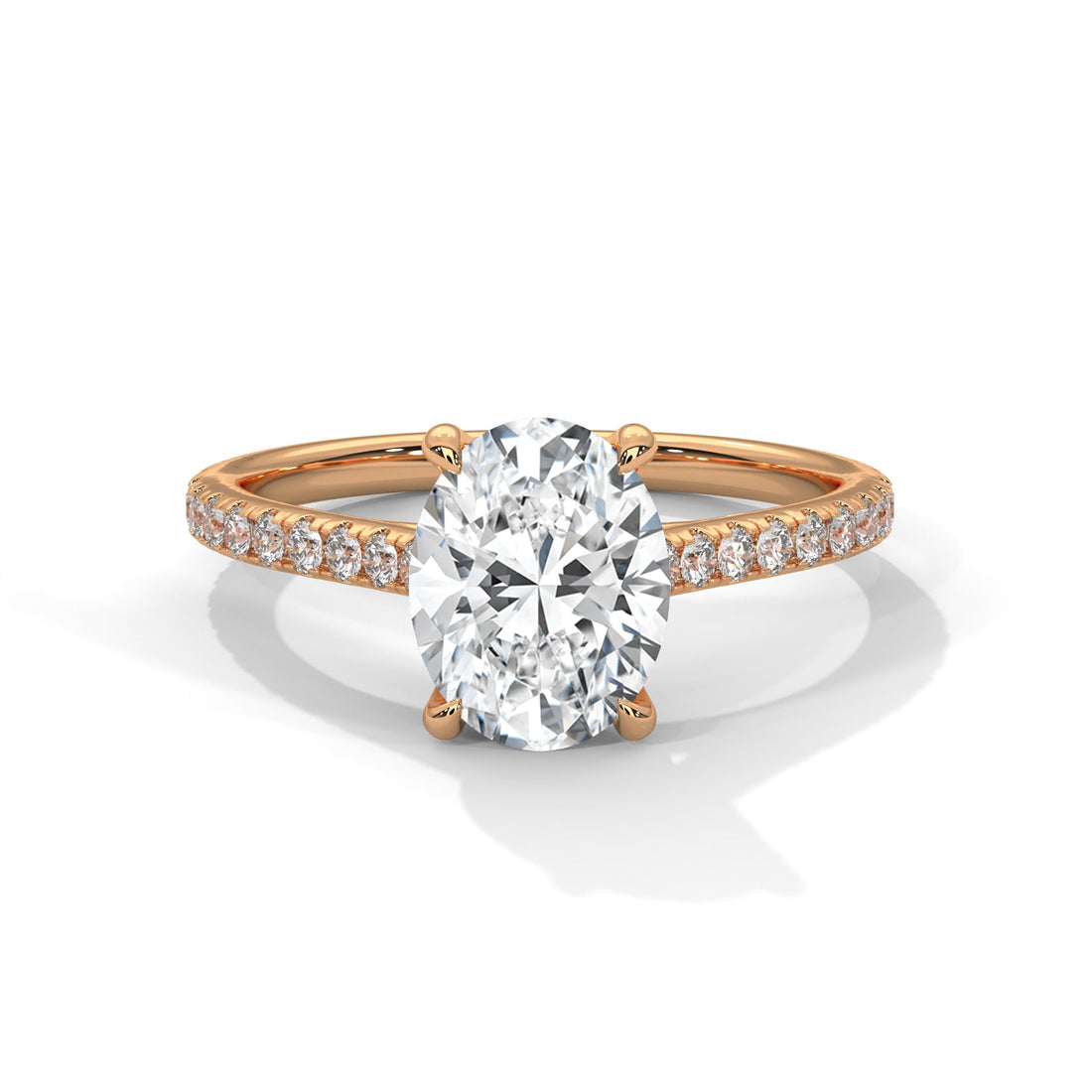 Grandeur Oval-Cut 2.22 CTW Lab-Grown Diamond Engagement Gold Ring