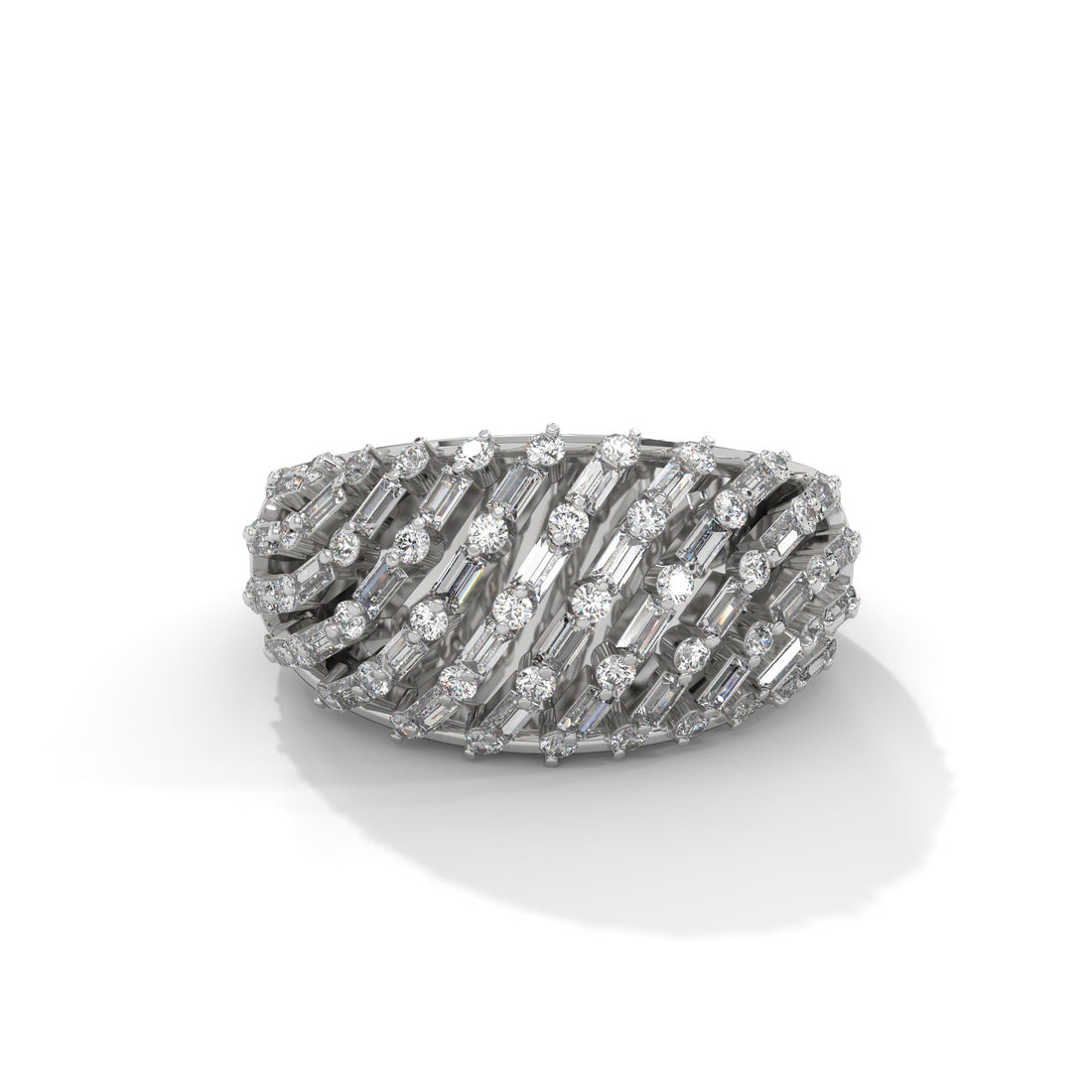 Radiance 0.76 CTW Baguette & Round Lab-Grown Diamond Ring