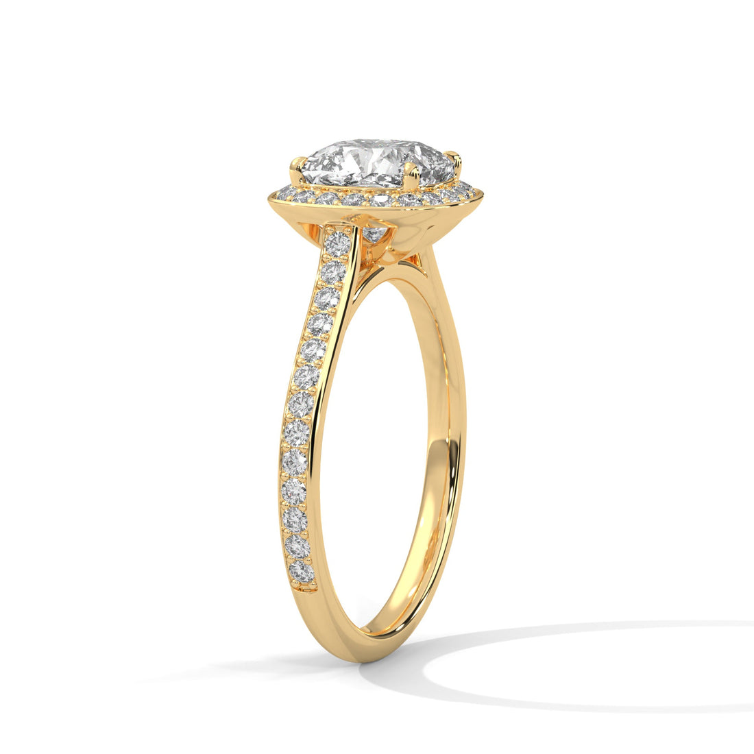 Regal Aura 1.5 CT Cushion-Cut Lab Grown Diamond Halo Ring | 1.92 CTW