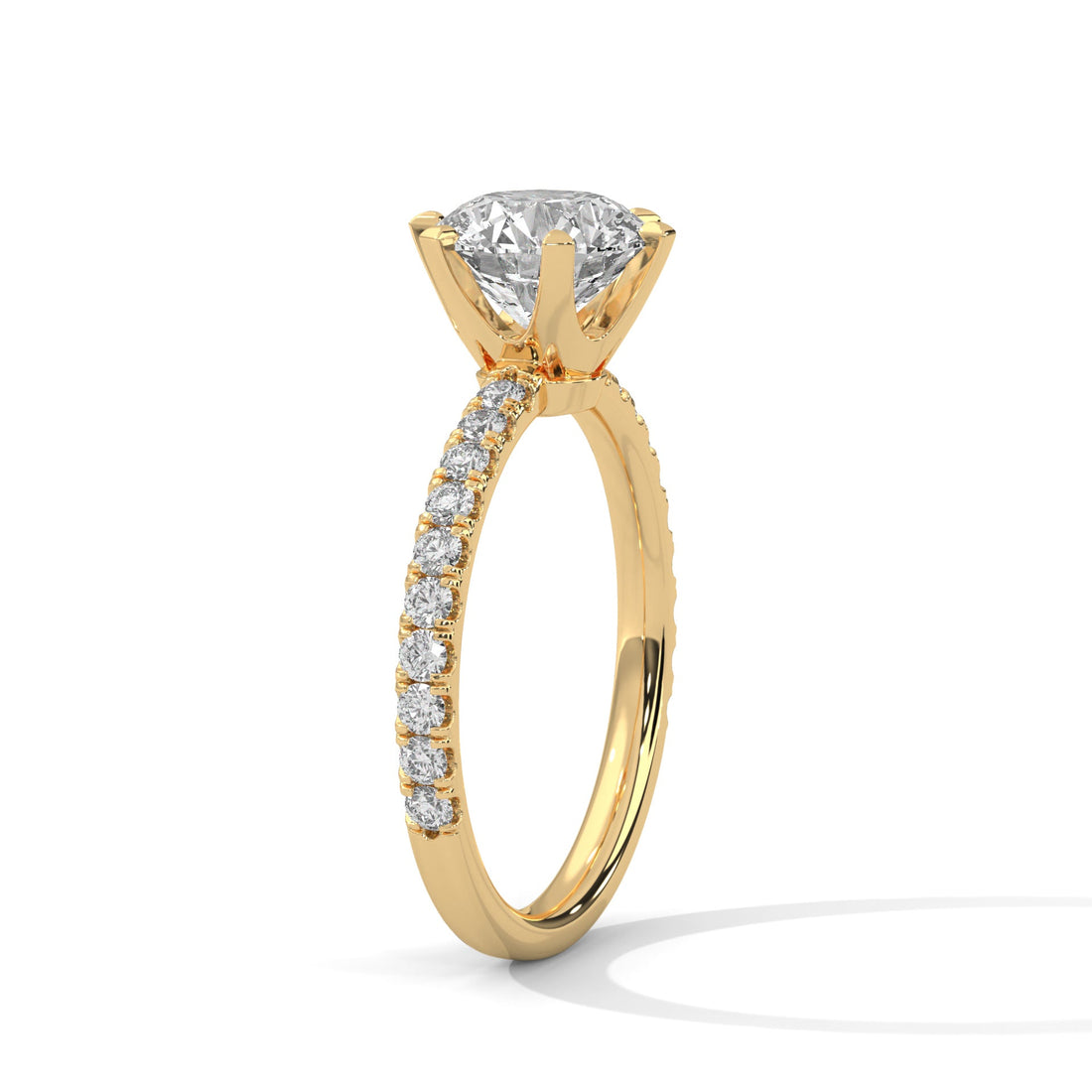 1.5 CT Round-Cut Lab Grown Diamond 6-Prong Pave Ring | 1.74 CTW