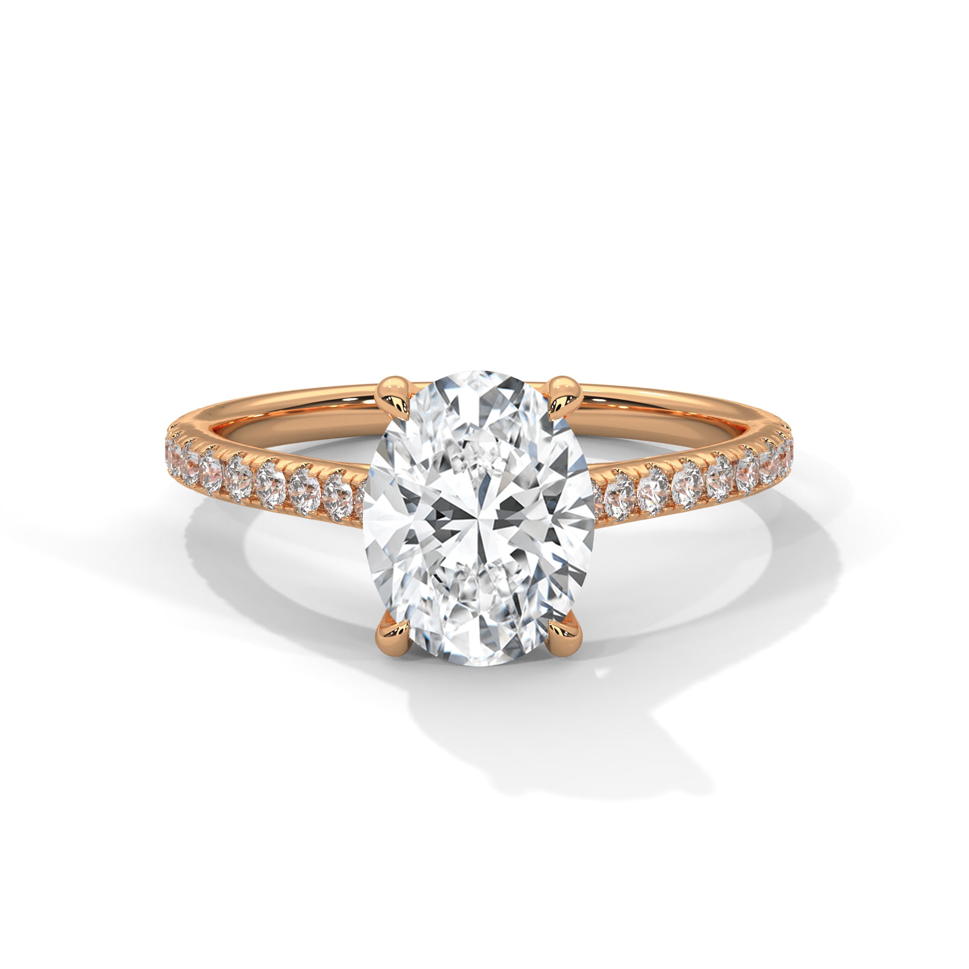 Celestial Grace 1 CT Oval-Cut Lab Grown Diamond Pave Ring | 1.22 CTW