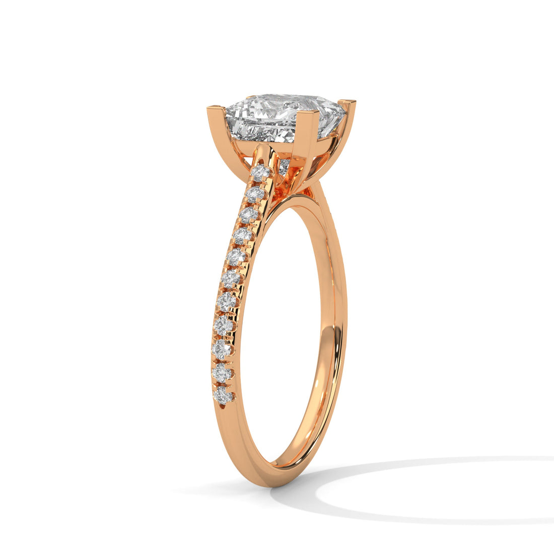 Vespera Glow 1.5 CT Princess-Cut Lab Grown Diamond Pave Ring | 1.72 CTW