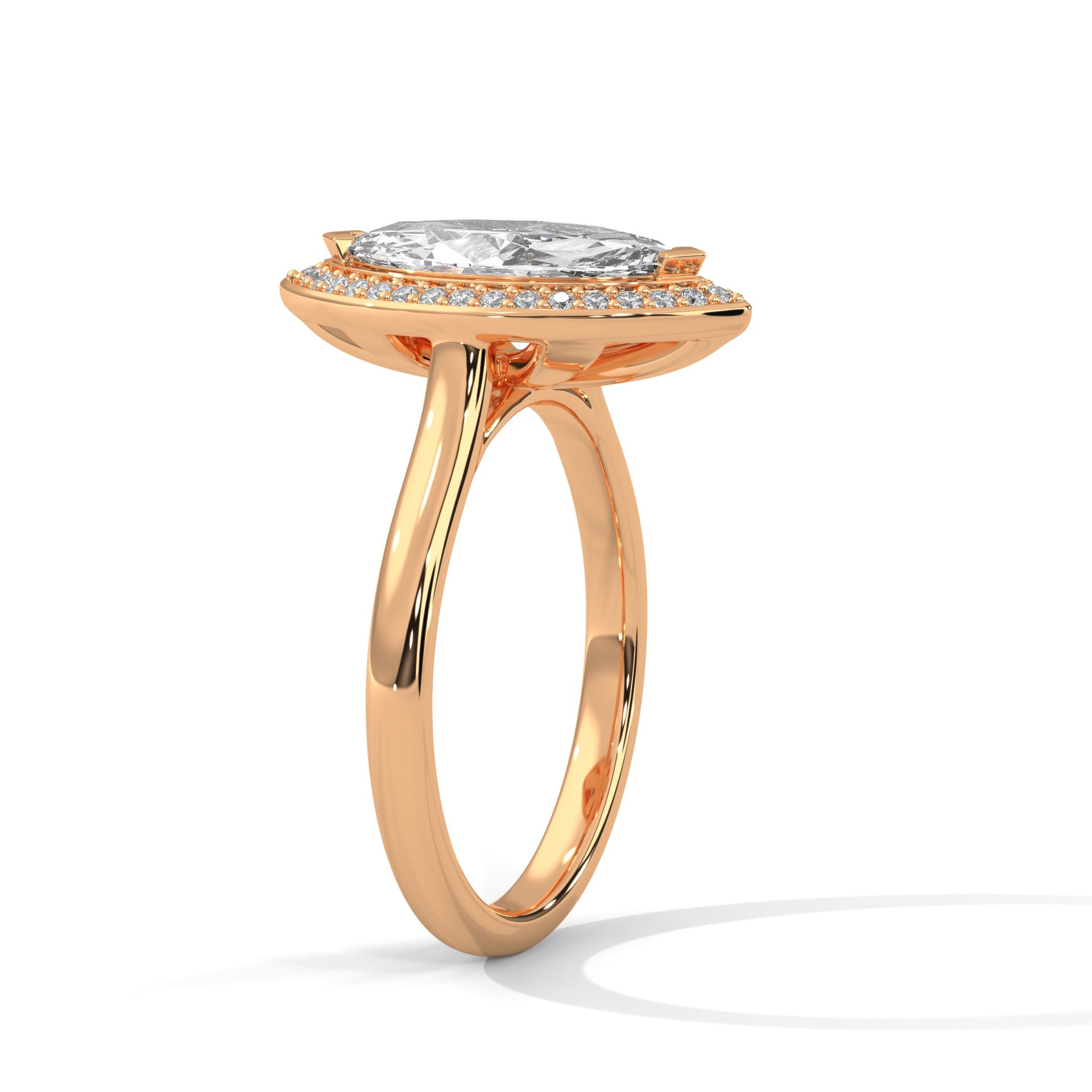 Marquise Halo Diamond Engagement Ring 2ct Lab-Grown Diamond (F VS1)